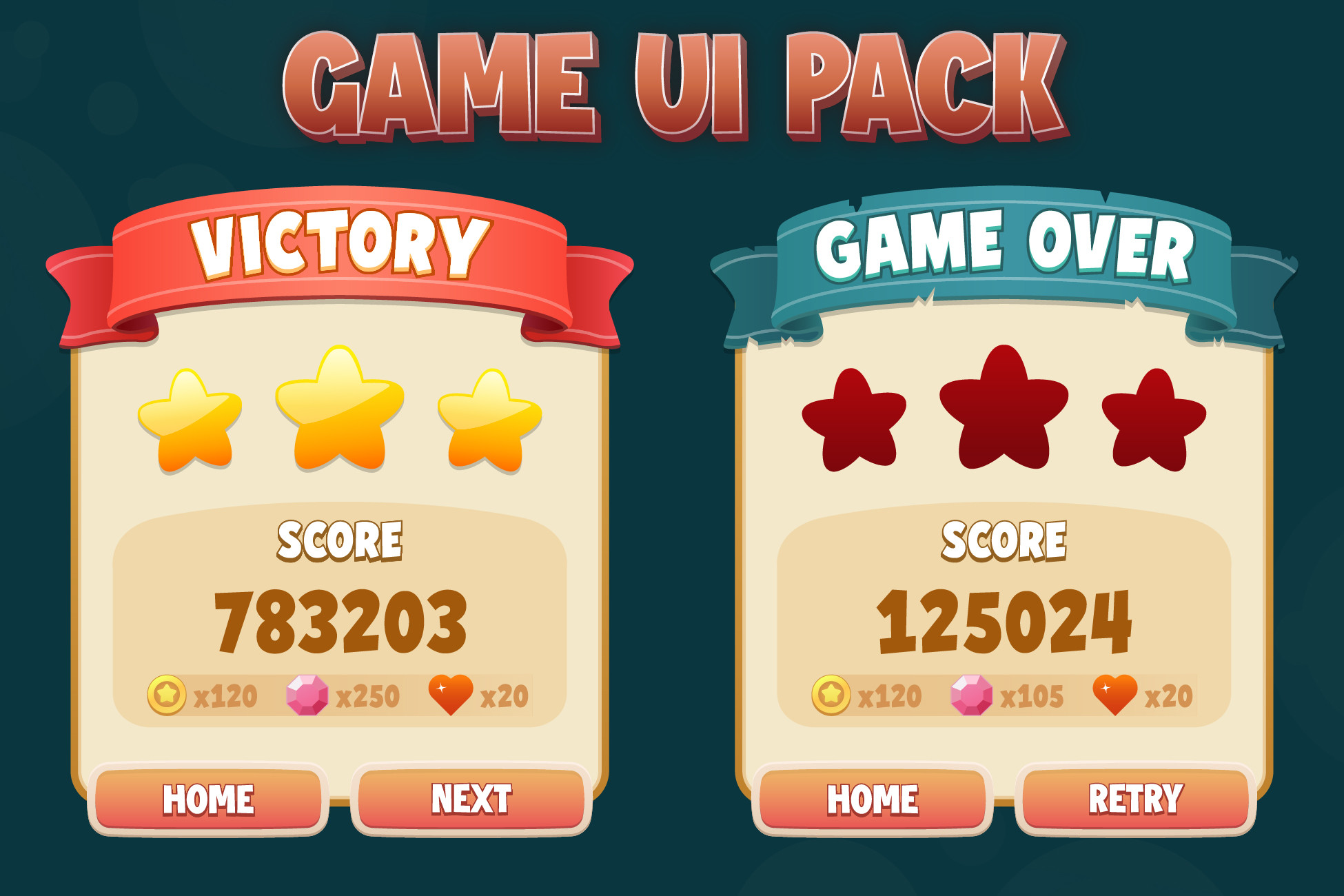 Cartoon Style Game UI