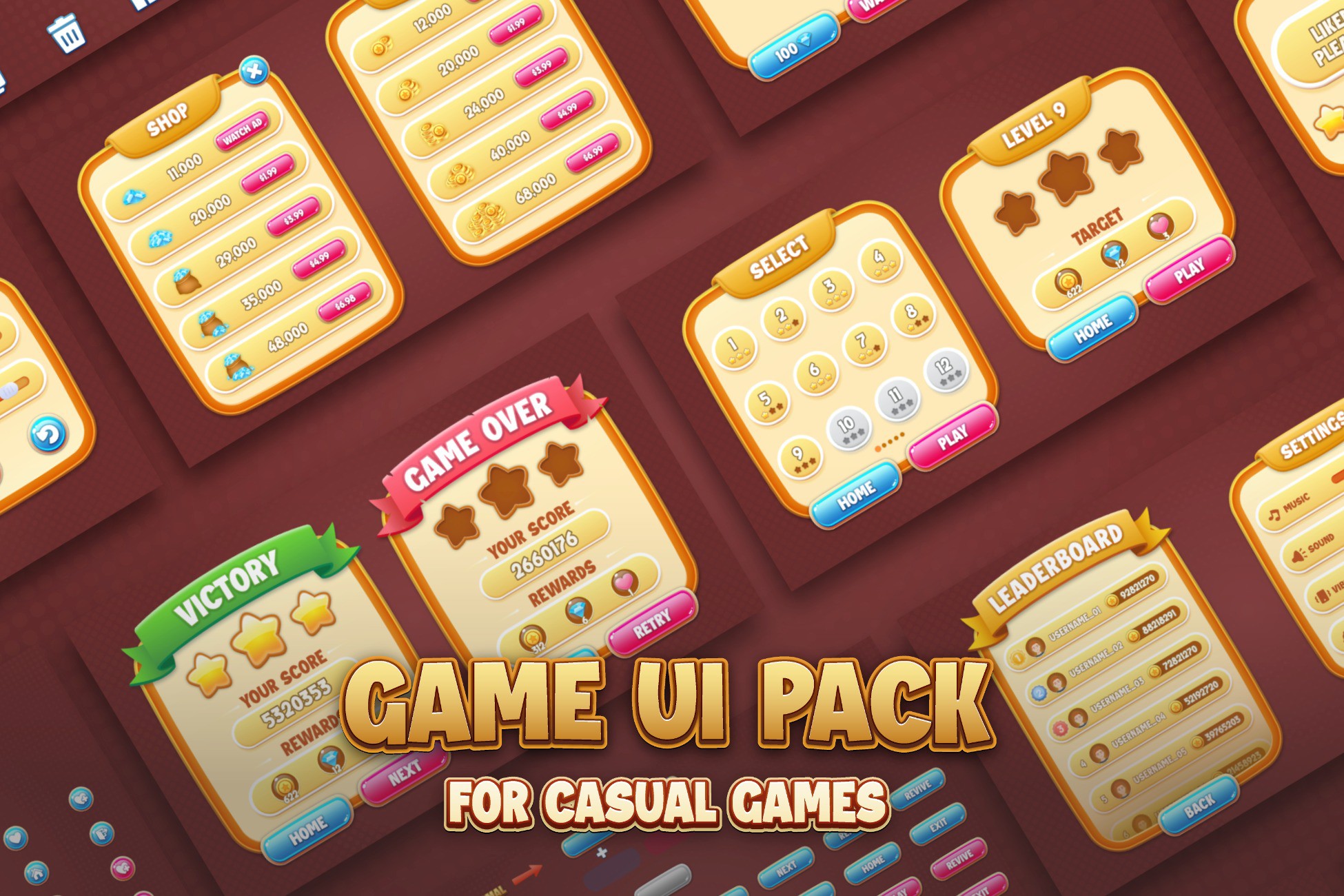 Soft Style Game UI Kit